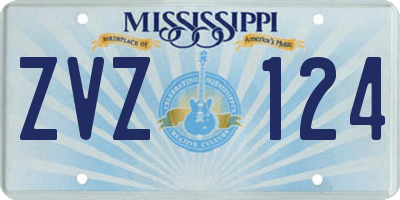 MS license plate ZVZ124