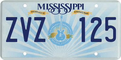MS license plate ZVZ125
