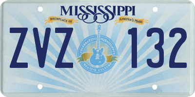 MS license plate ZVZ132