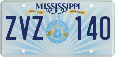 MS license plate ZVZ140