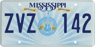 MS license plate ZVZ142