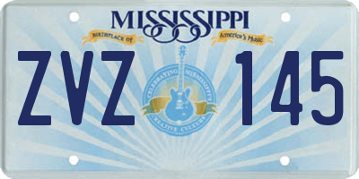 MS license plate ZVZ145