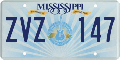 MS license plate ZVZ147