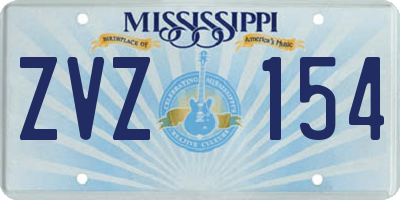 MS license plate ZVZ154