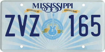 MS license plate ZVZ165