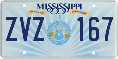 MS license plate ZVZ167