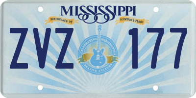 MS license plate ZVZ177