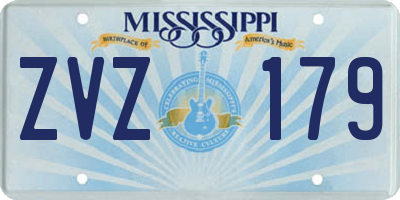 MS license plate ZVZ179
