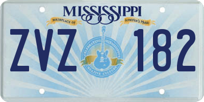 MS license plate ZVZ182