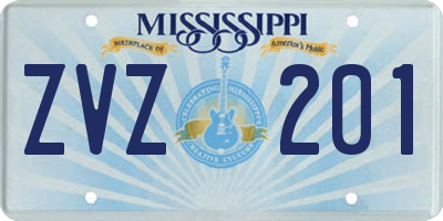 MS license plate ZVZ201
