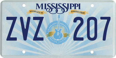 MS license plate ZVZ207