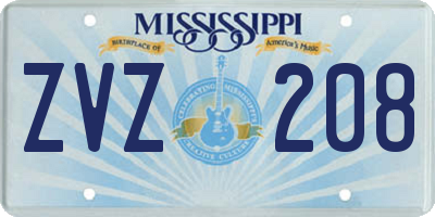 MS license plate ZVZ208