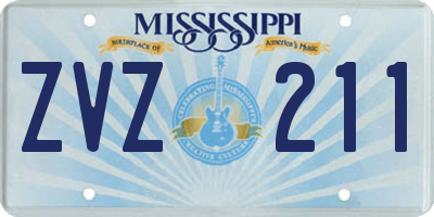 MS license plate ZVZ211