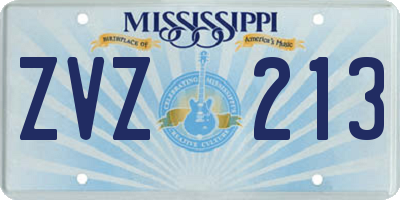 MS license plate ZVZ213