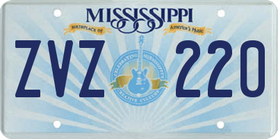 MS license plate ZVZ220
