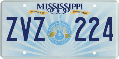 MS license plate ZVZ224