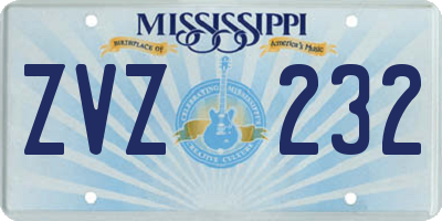 MS license plate ZVZ232