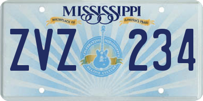 MS license plate ZVZ234