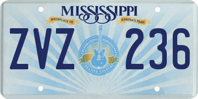 MS license plate ZVZ236