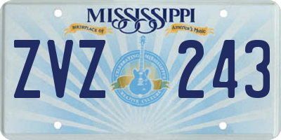 MS license plate ZVZ243
