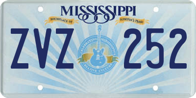 MS license plate ZVZ252