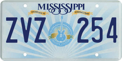 MS license plate ZVZ254