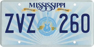 MS license plate ZVZ260