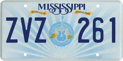 MS license plate ZVZ261