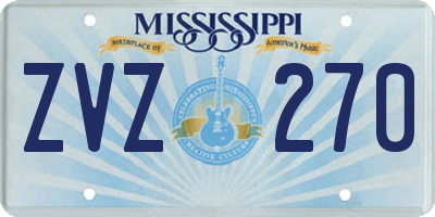 MS license plate ZVZ270