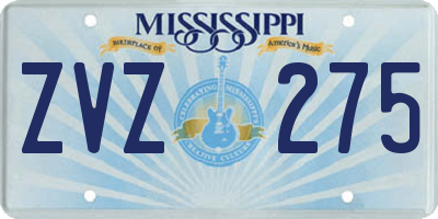 MS license plate ZVZ275