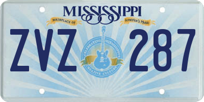 MS license plate ZVZ287