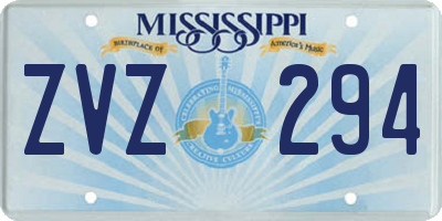 MS license plate ZVZ294