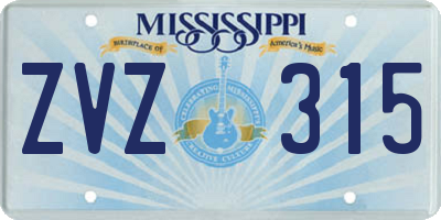 MS license plate ZVZ315