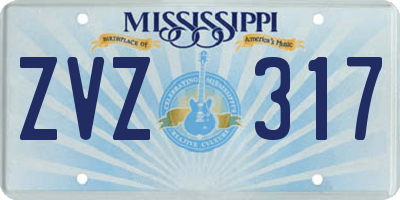 MS license plate ZVZ317