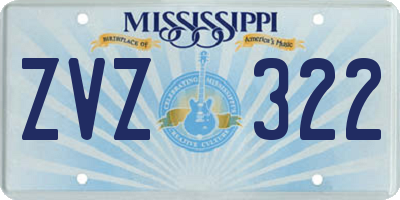 MS license plate ZVZ322