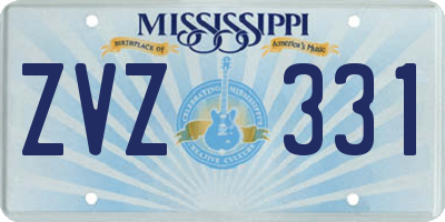 MS license plate ZVZ331