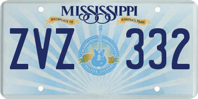 MS license plate ZVZ332