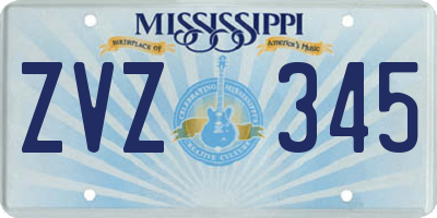 MS license plate ZVZ345