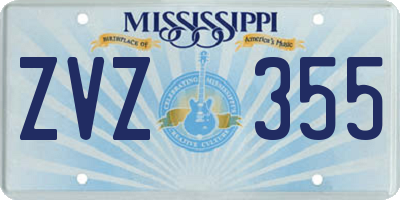 MS license plate ZVZ355