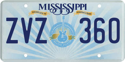 MS license plate ZVZ360