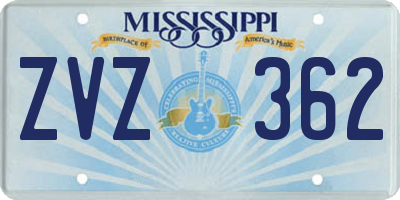 MS license plate ZVZ362