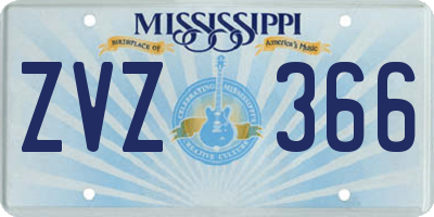 MS license plate ZVZ366