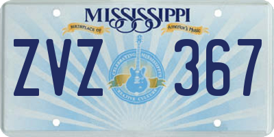 MS license plate ZVZ367
