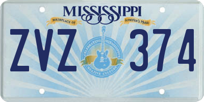 MS license plate ZVZ374