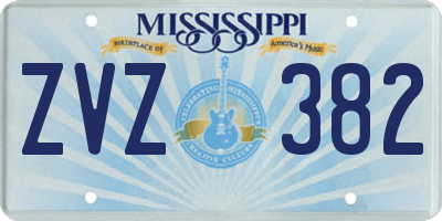 MS license plate ZVZ382