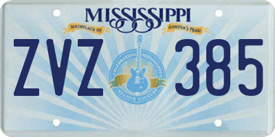 MS license plate ZVZ385