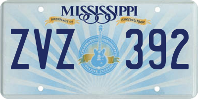 MS license plate ZVZ392