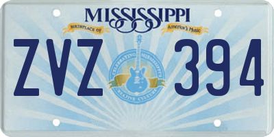 MS license plate ZVZ394