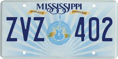 MS license plate ZVZ402