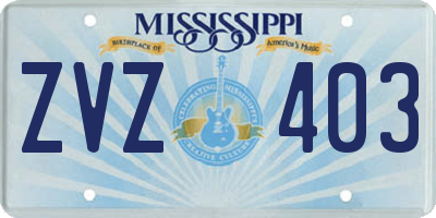 MS license plate ZVZ403